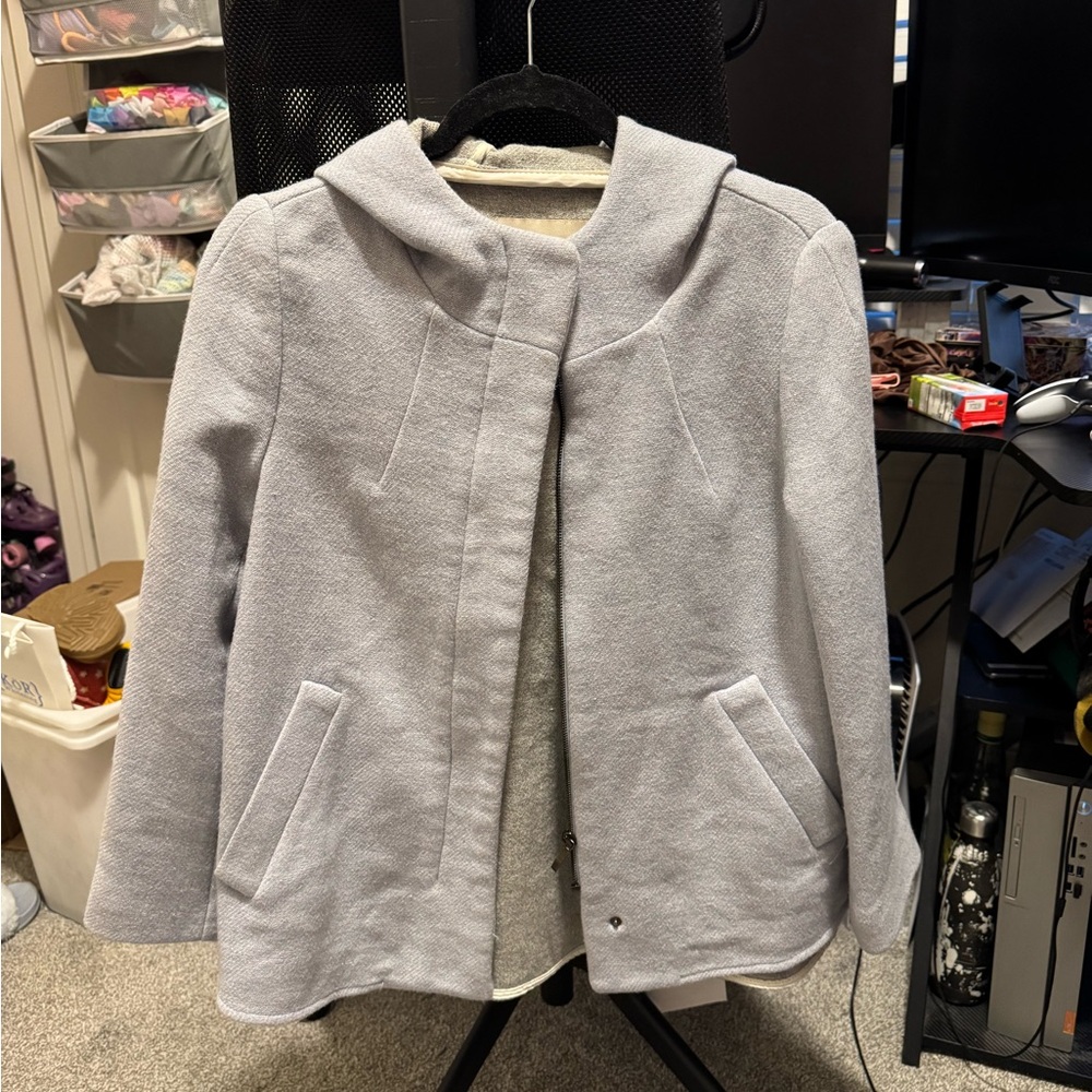 Zara Gray Pea Coat Modern Minimalist Design